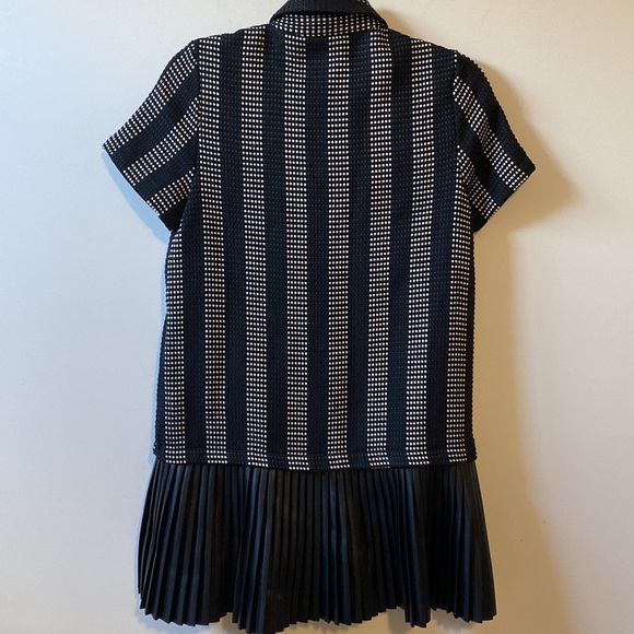 Zara Textured Weave Faux Leather Pleated Dress - Picture 8 of 9